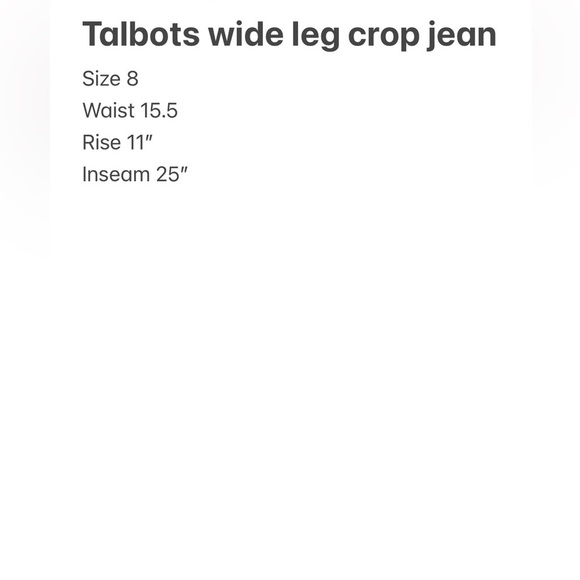Talbots Blue Wide Leg Crop Jeans - Picture 6 of 6